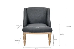 Elbu Deconstructed Linen Armchair - Charcoal