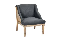 Elbu Deconstructed Linen Armchair - Charcoal
