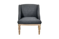 Elbu Deconstructed Linen Armchair - Charcoal