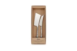 Ena Cheese Knife Set - Brushed Silver (Set of 2)