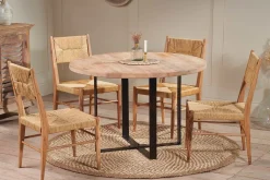Fia Mango Wood Round Dining Table