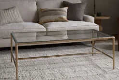 Gilasi Cast Metal & Glass Coffee Table - Antique Brass