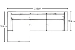 Guddu Large Left Hand Chaise Sofa