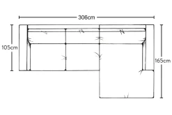 Guddu Medium Right Hand Chaise Sofa