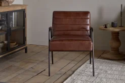 Hadithi Leather Occasional Chair - Chocolate Brown