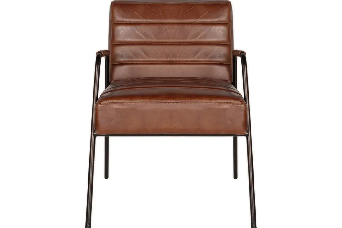 Hadithi Leather Occasional Chair - Chocolate Brown