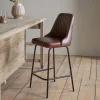 Harsha Leather Counter Chair - Chocolate Brown
