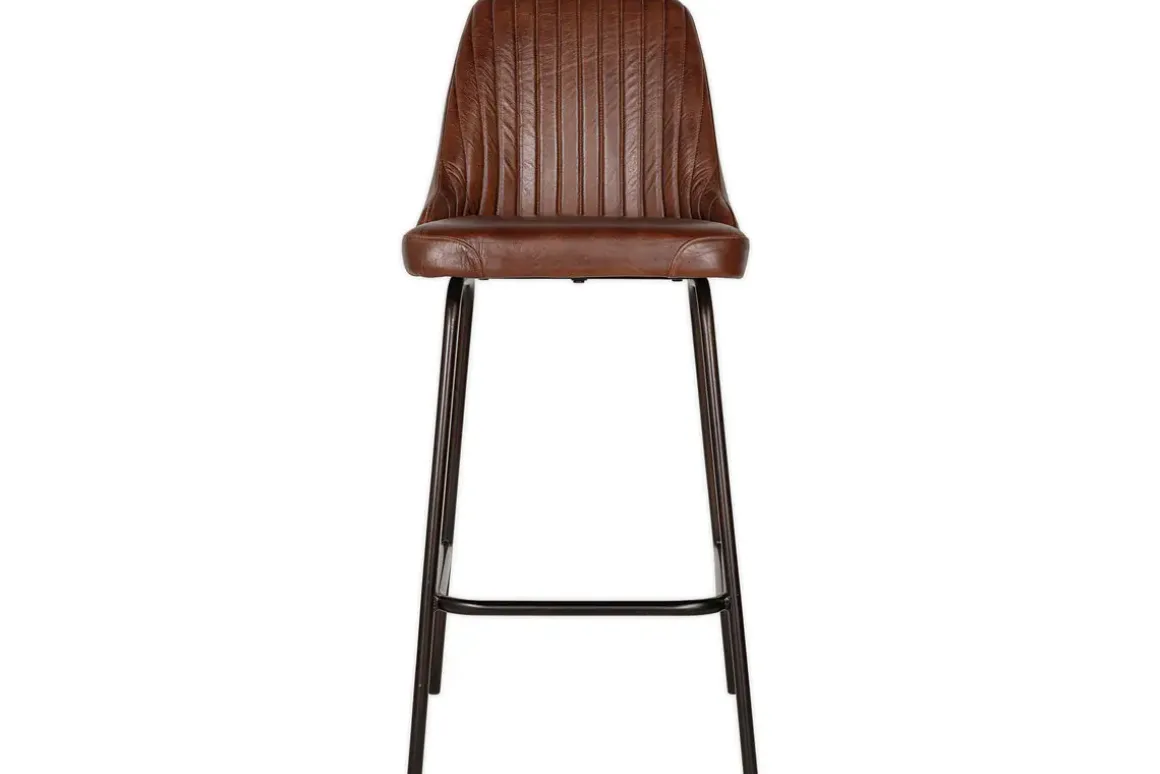 Harsha Leather Counter Chair - Chocolate Brown