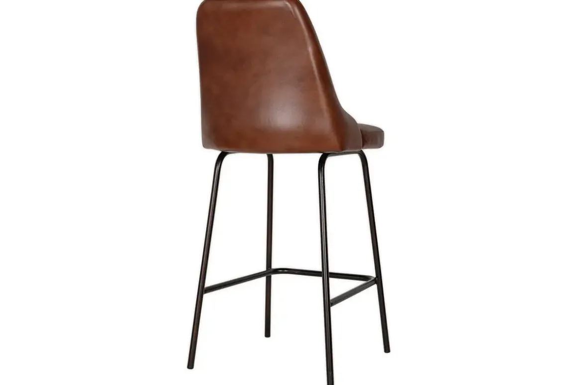 Harsha Leather Counter Chair - Chocolate Brown