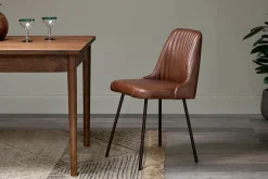 Harsha Leather Dining Chair - Chocolate Brown