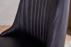 Harsha Leather Dining Chair - Aged Black