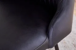 Harsha Leather Dining Chair - Aged Black