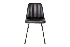 Harsha Leather Dining Chair - Aged Black
