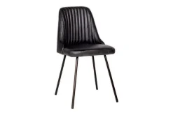 Harsha Leather Dining Chair - Aged Black