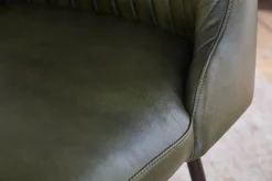 Harsha Leather Dining Chair - Rich Green