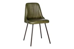 Harsha Leather Dining Chair - Rich Green