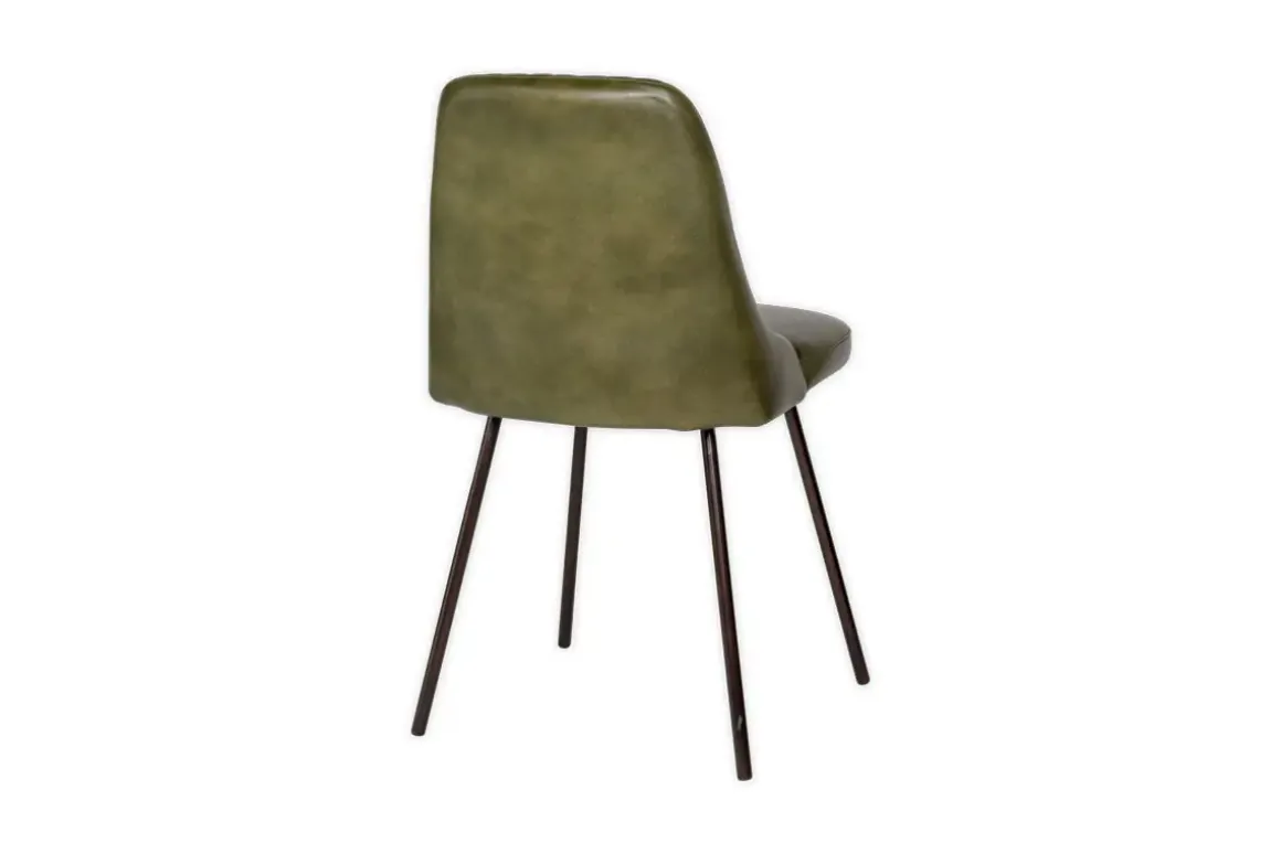 Harsha Leather Dining Chair - Rich Green