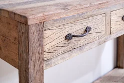 Ibo Reclaimed Wood 3 Drawer Console Table - Natural