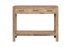 Ibo Reclaimed Wood 3 Drawer Console Table - Natural