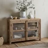 Ibo Reclaimed Wood & Glass Sideboard - Natural