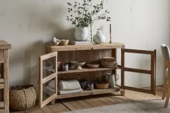 Ibo Reclaimed Wood & Glass Sideboard - Natural