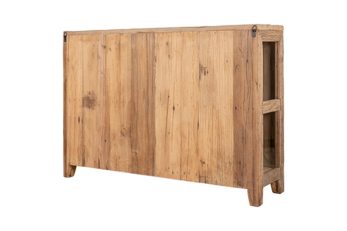 Ibo Reclaimed Wood & Glass Sideboard - Natural