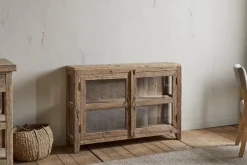 Ibo Reclaimed Wood & Glass Sideboard - Natural