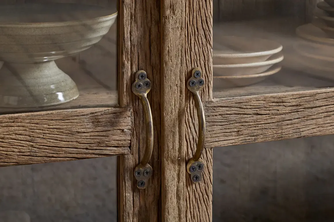 Ibo Reclaimed Wood & Glass Sideboard - Natural
