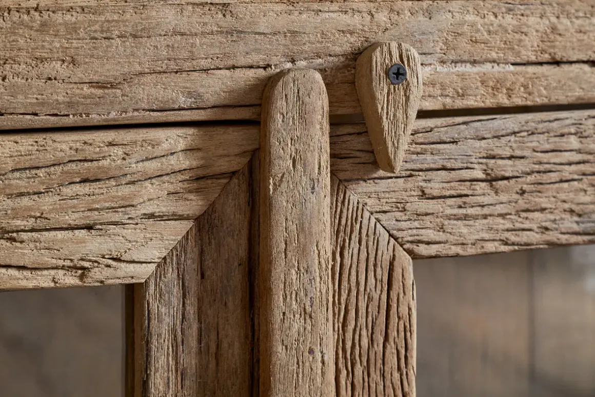 Ibo Reclaimed Wood & Glass Sideboard - Natural