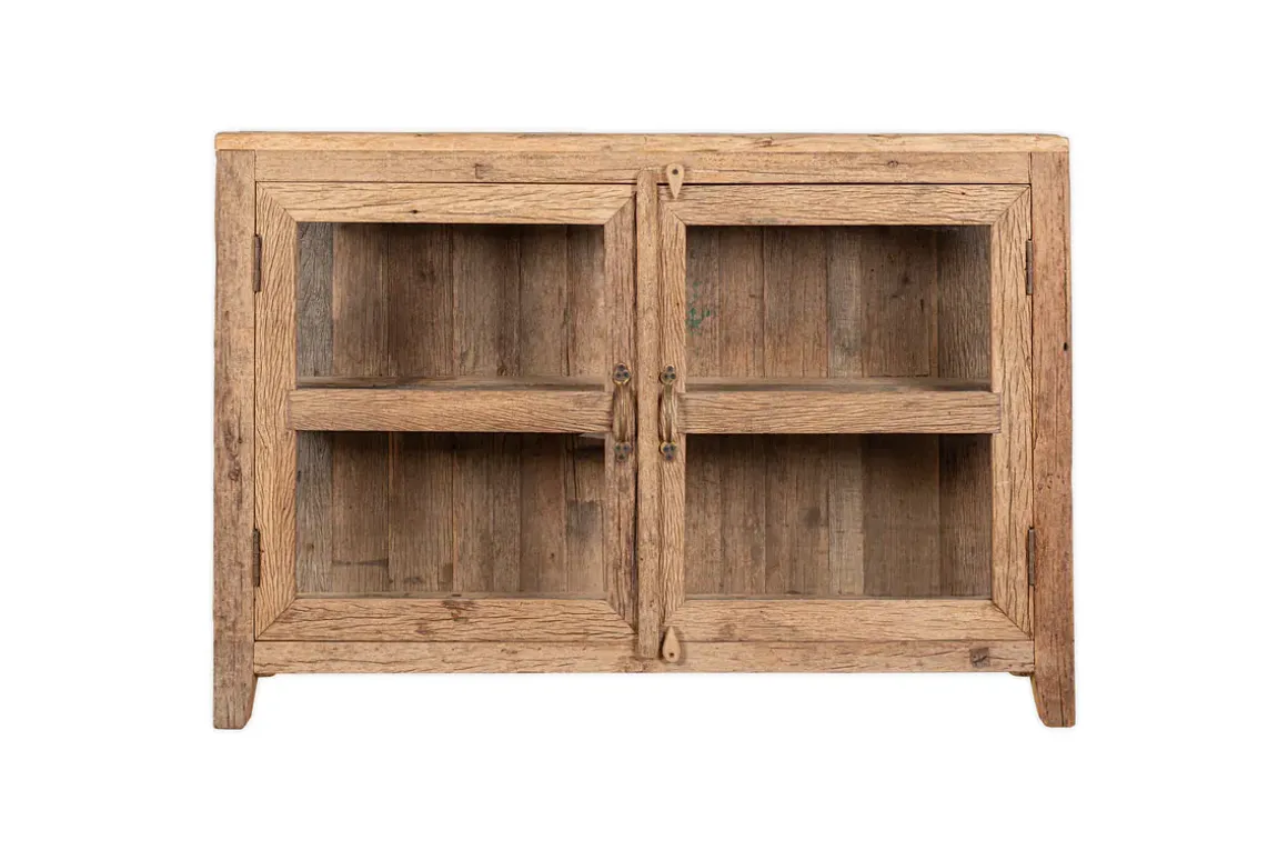 Ibo Reclaimed Wood & Glass Sideboard - Natural