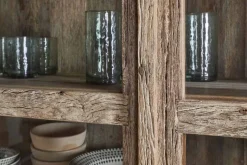 Ibo Reclaimed Wood & Glass Cabinet - Natural - Wide