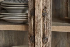 Ibo Reclaimed Wood & Glass Cabinet - Natural - Wide