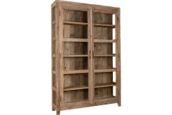 Ibo Reclaimed Wood & Glass Cabinet - Natural - Wide
