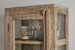 Ibo Reclaimed Wood & Glass Cabinet - Natural - Tall