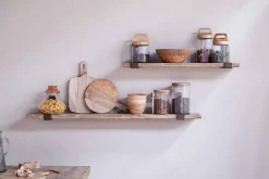 Ibo Reclaimed Wood & Iron Shelf - Natural