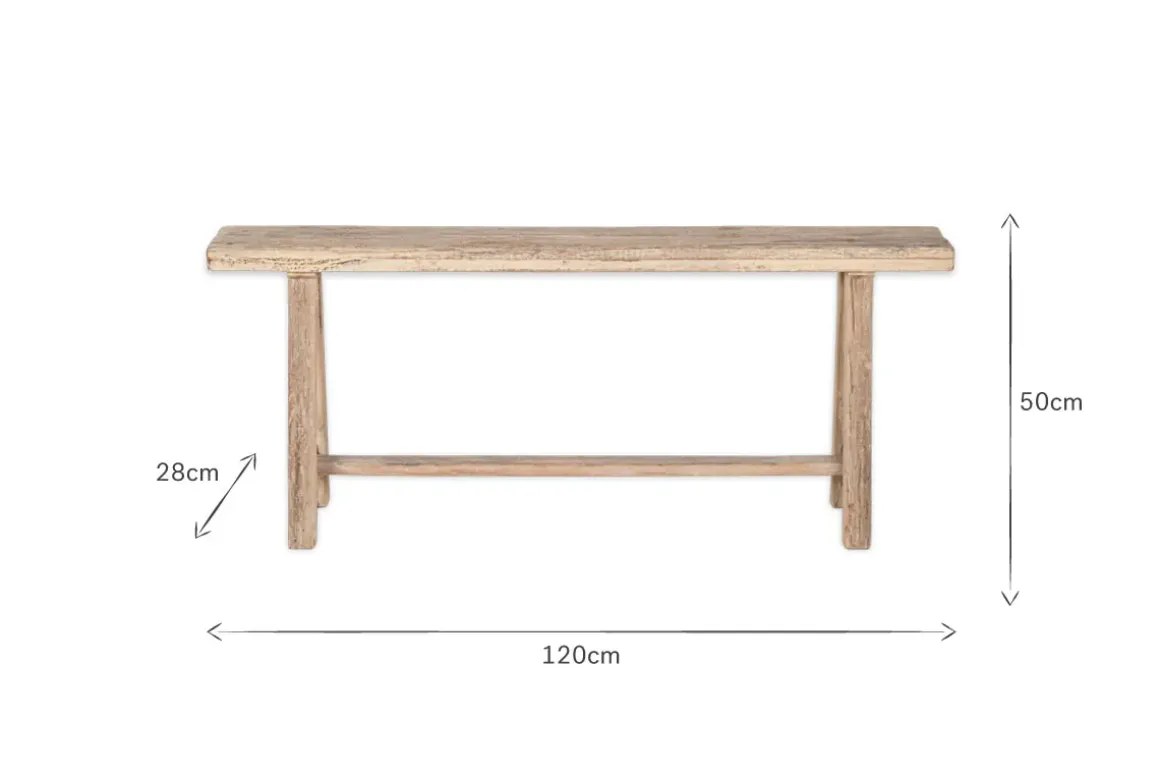 Ibo Reclaimed Wood Long Bench - Natural