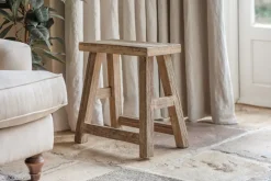 Ibo Reclaimed Wood Low Stool - Natural
