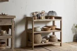 Ibo Reclaimed Wood Pantry Standing Shelves - Natural