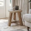 Ibo Reclaimed Wood Round Side Table - Natural