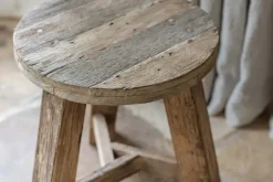 Ibo Reclaimed Wood Round Side Table - Natural