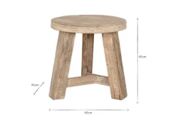 Ibo Reclaimed Wood Round Side Table - Natural