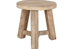 Ibo Reclaimed Wood Round Side Table - Natural