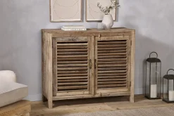 Ibo Reclaimed Wooden Slatted Sideboard - Natural