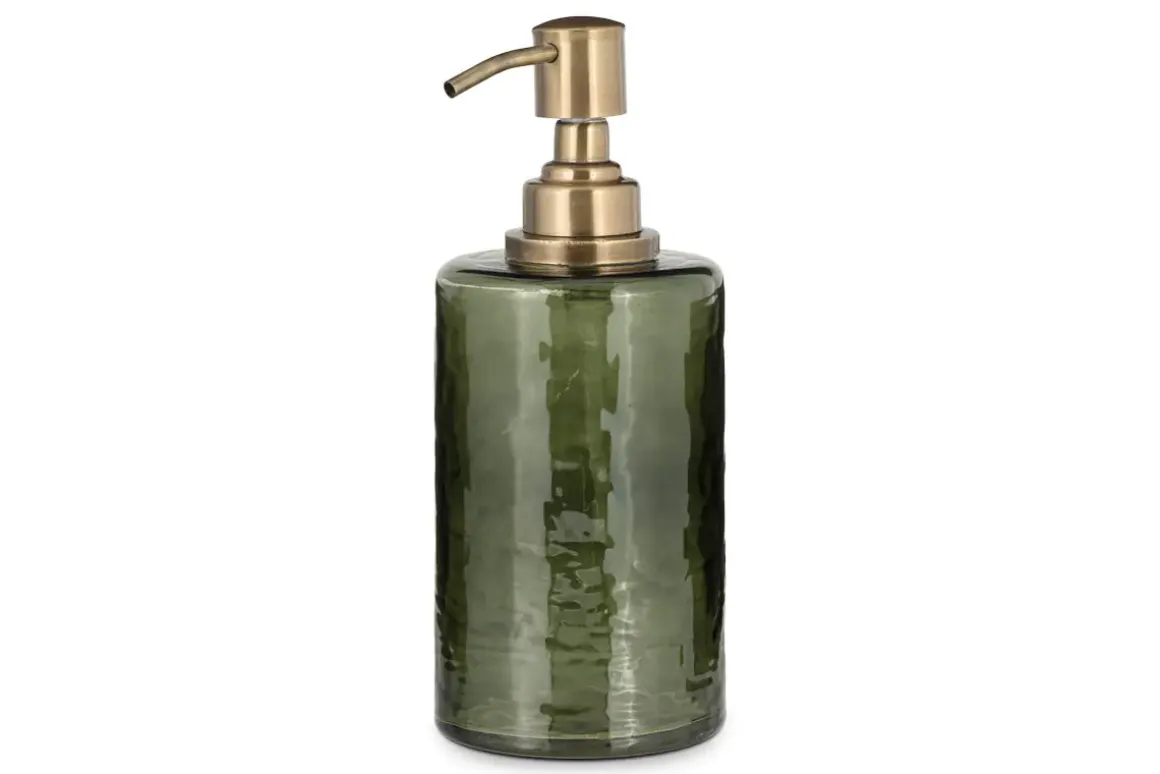 Ilcoso Recycled Hammered Glass Soap Dispenser - Green