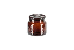 Ilcoso Recycled Hammered Glass Storage Pot - Amber