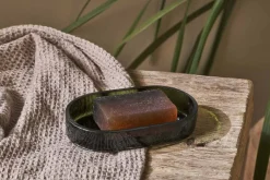 Ilcoso Recycled Hammered Glass Soap Dish - Green