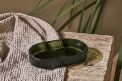 Ilcoso Recycled Hammered Glass Soap Dish - Green