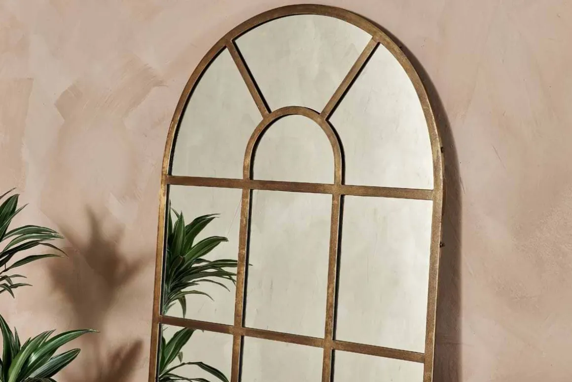 Imoma Iron Full Length Arch Mirror - Brass