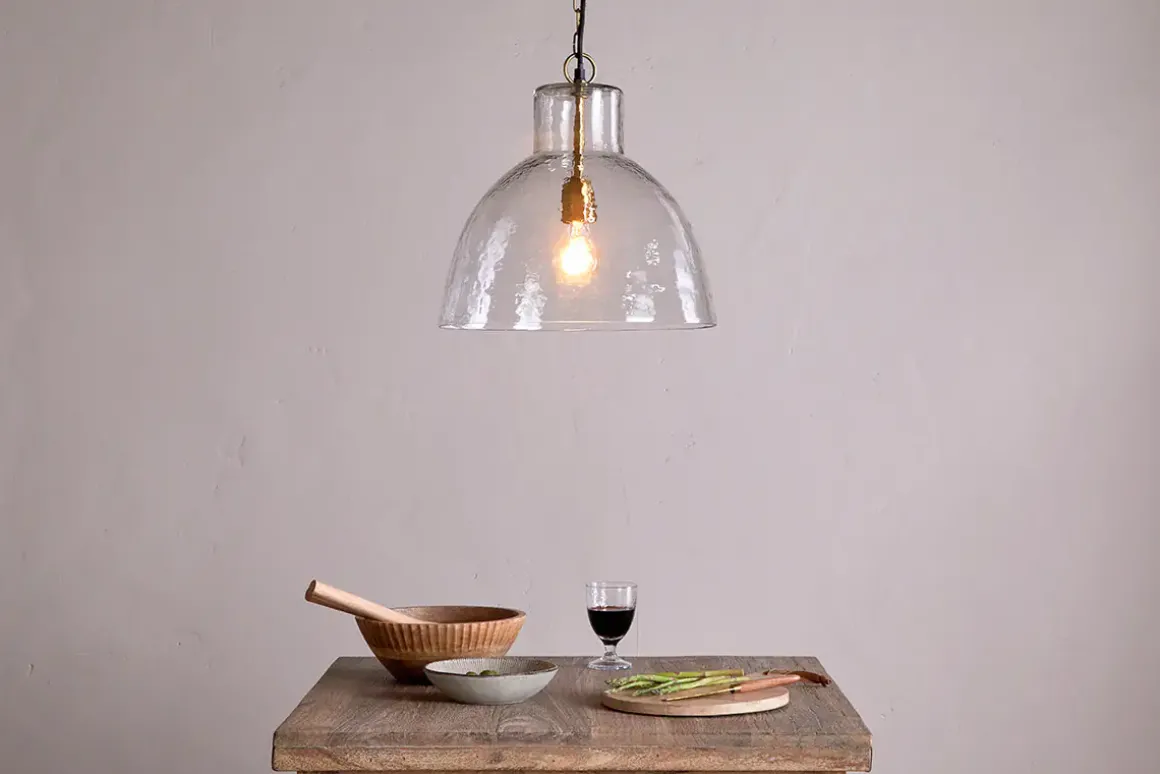 Inayah Recycled Glass Pendant - Clear