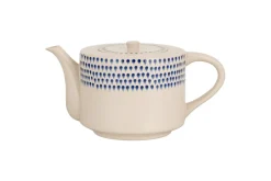 Indigo Drop 4 Person Teapot - Cream & Indigo